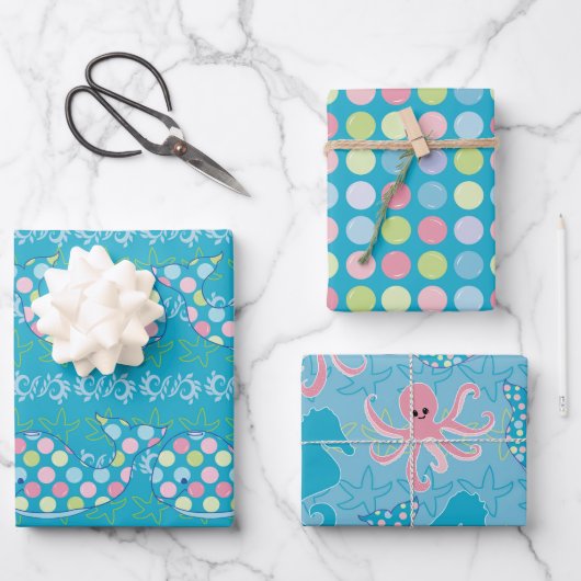Feuille De Papier Cadeau Bubbles and Friends Wrapper Paper par Karla (Recto)