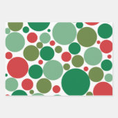 Feuille De Papier Cadeau Bubbly Mod Dots Rétro Noël Motif Rouge Vert (Devant 2)