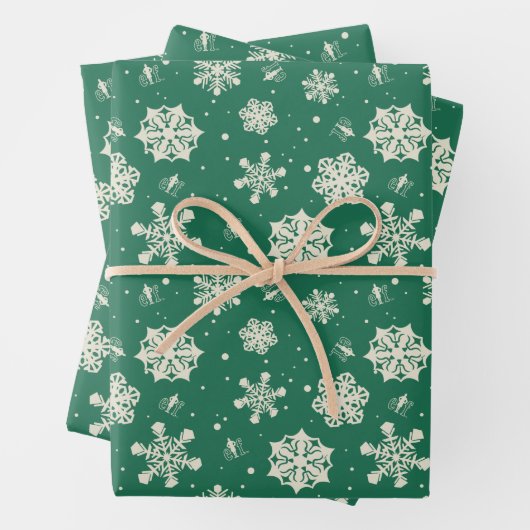 Feuille De Papier Cadeau Buddy le Motif Elf Snowflake (En situation)