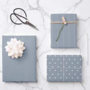 Feuille De Papier Cadeau BUDGET Mariage Dusty Blue Monochrome