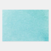 Feuille De Papier Cadeau BUDGET Turquoise Aquarelle Plage Mariage Océan (Devant)