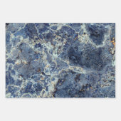 Feuille De Papier Cadeau Bue Gris Marbre Noir & Veines Beige (Devant)