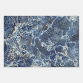 Feuille De Papier Cadeau Bue Gris Marbre Noir & Veines Beige (Devant 2)