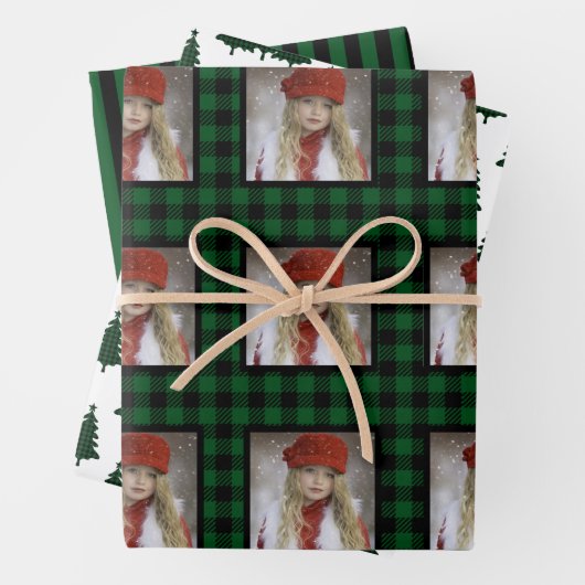 Feuille De Papier Cadeau Buffalo Check Photo Noël (En situation)