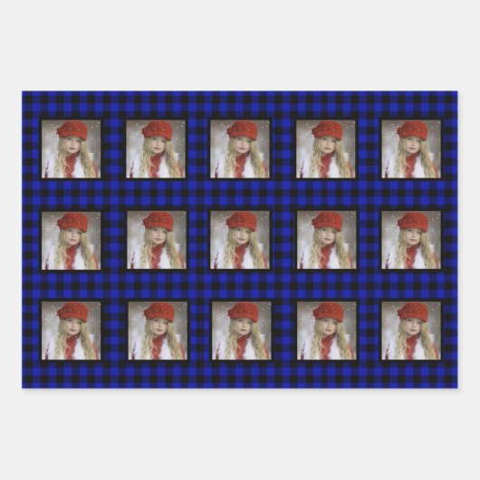 Feuille De Papier Cadeau Buffalo Check Photo Noël (Devant)