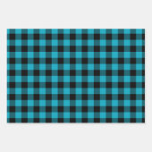 Feuille De Papier Cadeau Buffalo Ombre Bleu turquoise Plaid Petit (Devant 3)