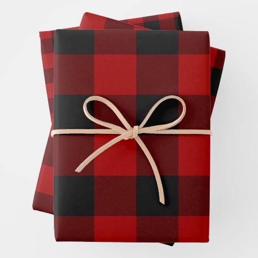 Feuille De Papier Cadeau Buffalo Plaid Rob Roy Check Red Plaid Motif (En situation)
