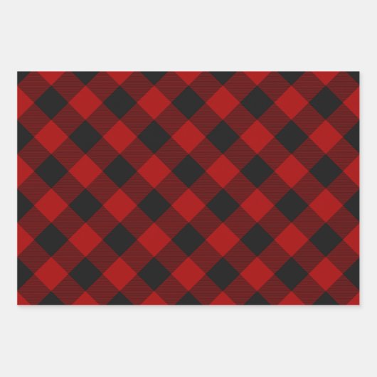 Feuille De Papier Cadeau Buffalo Plaid Rob Roy Check Red Plaid Motif (Devant 2)