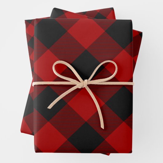 Feuille De Papier Cadeau Buffalo Plaid Rob Roy Check Red Plaid Motif (En situation)