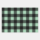Feuille De Papier Cadeau Buffalo Plaid Tons Vert Et Bleu (Devant)