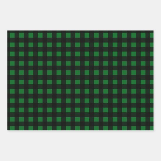 Feuille De Papier Cadeau Buffalo Plaid trio rouge bleu vert (Devant 3)