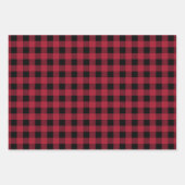 Feuille De Papier Cadeau Buffalo rustique Plaid 3 Motifs différents (Devant)