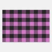 Feuille De Papier Cadeau Buffle Classique Plaid Rose, Bourgogne, Blanc (Devant 2)