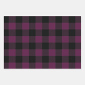 Feuille De Papier Cadeau Buffle Classique Plaid Rose, Bourgogne, Blanc (Devant)