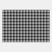 Feuille De Papier Cadeau Buffle noir gris blanc Plaid Holiday (Devant 3)