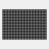 Feuille De Papier Cadeau Buffle noir gris blanc Plaid Holiday (Devant 2)
