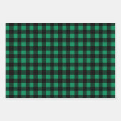 Feuille De Papier Cadeau Buffle noir vert rustique Joyeux Noël (Devant)