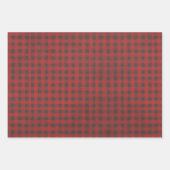 Feuille De Papier Cadeau Buffle rouge et gris plaid (Devant 2)