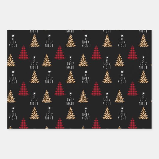 Feuille De Papier Cadeau Buffle rouge sauvage Plaid Empreinte de léopard No (Devant 2)