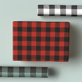 Feuille De Papier Cadeau Buffle rustique classique en rouge, vert et blanc