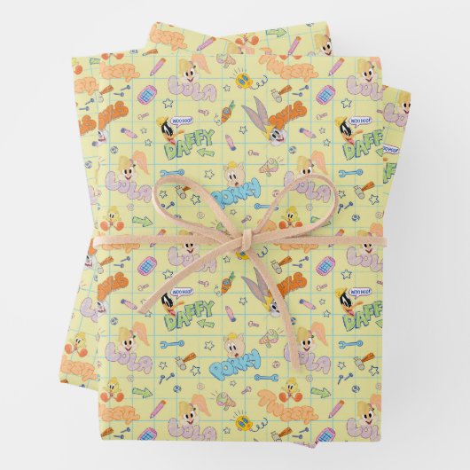 Feuille De Papier Cadeau BUGS BUNNY BUILDERS™| Character Sketch Pattern (En situation)