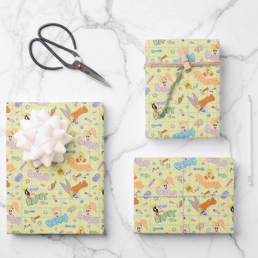 Feuille De Papier Cadeau BUGS BUNNY BUILDERS™| Character Sketch Pattern (Recto)