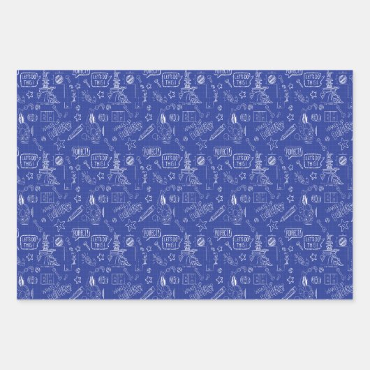 Feuille De Papier Cadeau BUGS BUNNY BUILDERS™| Sketch Blueprint Pattern (Devant)