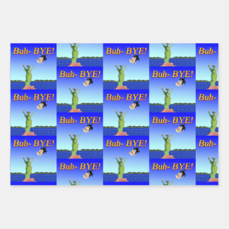 Feuille De Papier Cadeau "Buh-BYE" Trump Caricature politique 2021 Nouvel A