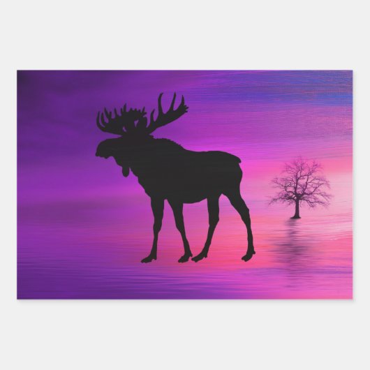 Feuille De Papier Cadeau Bull Moose (Devant)
