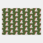 Feuille De Papier Cadeau Bull Terrier Chien Motif de Noël (Devant 3)