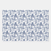 Feuille De Papier Cadeau BULLDOG FRANÇAIS Toile Bleue (Devant)