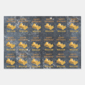 Feuille De Papier Cadeau Bulldozer Construction Camion Anniversaire Garçon (Devant 2)