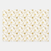 Feuille De Papier Cadeau Bulles Abstraites Gold Snowflake Holiday Blue (Devant 2)