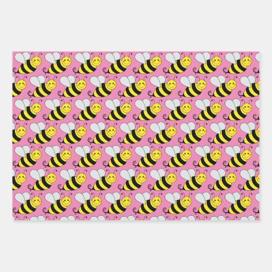 Feuille De Papier Cadeau Bumble Bee Différente couleur (Devant 3)