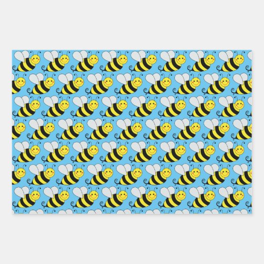 Feuille De Papier Cadeau Bumble Bee Différente couleur (Devant 2)