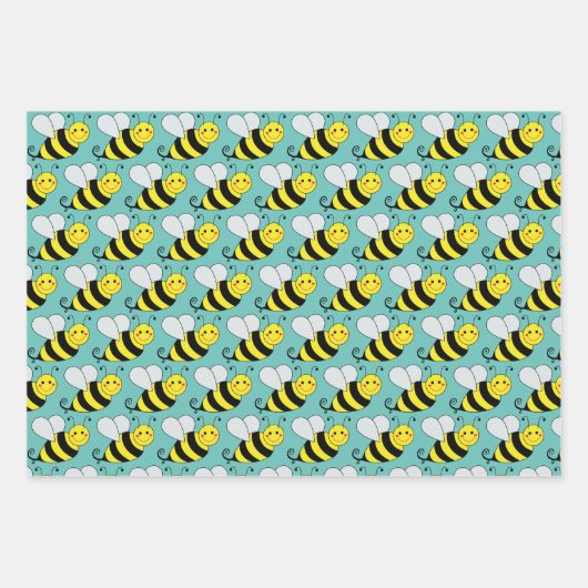 Feuille De Papier Cadeau Bumble Bee Différente couleur (Devant)
