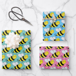 Feuille De Papier Cadeau Bumble Bee Différente couleur