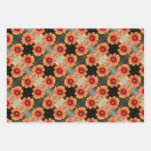 Feuille De Papier Cadeau Bumblebees et Gaillardia Fleurs Orange (Devant 3)