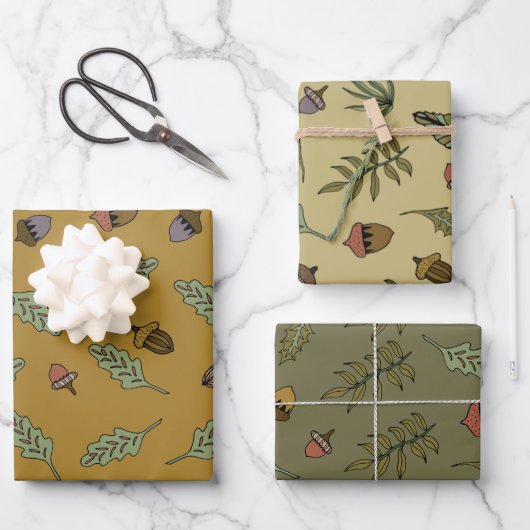 Feuille De Papier Cadeau Bundle Acorn (Recto)