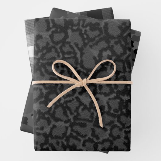 Feuille De Papier Cadeau Bundle noir (En situation)