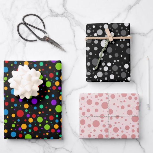 Feuille De Papier Cadeau Bundle Polka Dot (Recto)