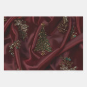 Feuille De Papier Cadeau Bungundy Silk-Look Diamond Encrusted (Devant 3)