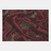 Feuille De Papier Cadeau Bungundy Silk-Look Diamond Encrusted (Devant 2)