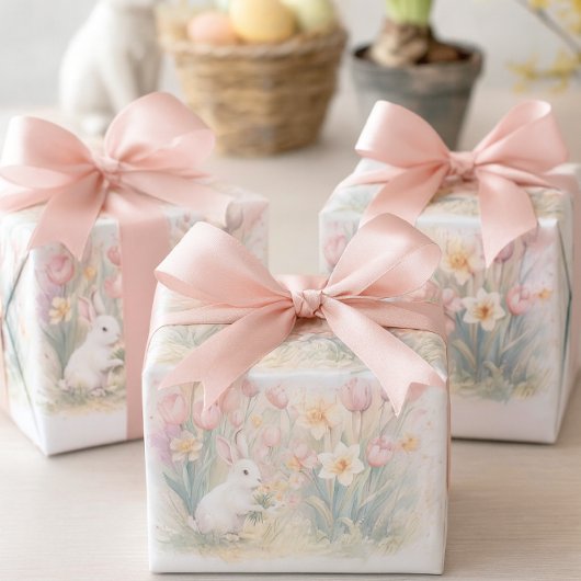 Feuille De Papier Cadeau Bunny Florals for Spring-Easter 