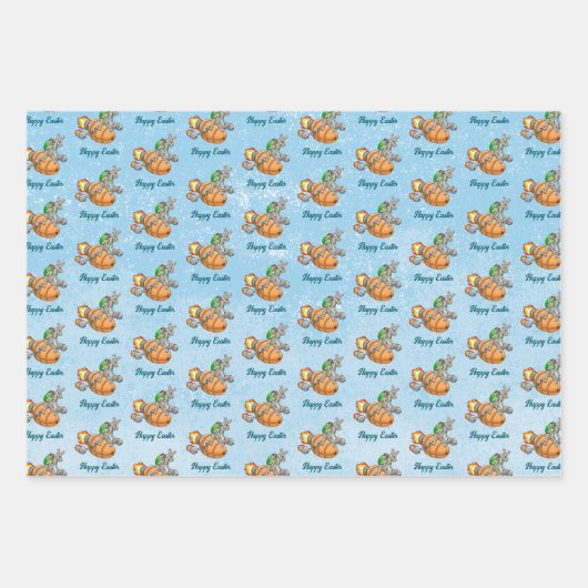 Feuille De Papier Cadeau Bunny Rocket (Devant 2)