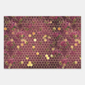 Feuille De Papier Cadeau Burgundy Bee Series Design One (Devant 3)