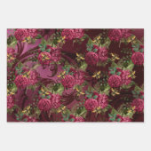 Feuille De Papier Cadeau Burgundy Bee Series Design One (Devant)