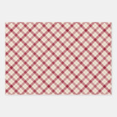 Feuille De Papier Cadeau Burgundy classique en diagonale tartan plaid blanc (Devant 3)