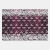 Feuille De Papier Cadeau Burgundy nom argenté (Devant 2)