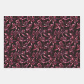 Feuille De Papier Cadeau Burgundy Red Bows Gold Ribbons Christmas (Devant 2)